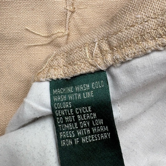 Vintage Ralph Lauren Linen Cotton Pants Tan Beige Size 4P - Picture 7 of 11